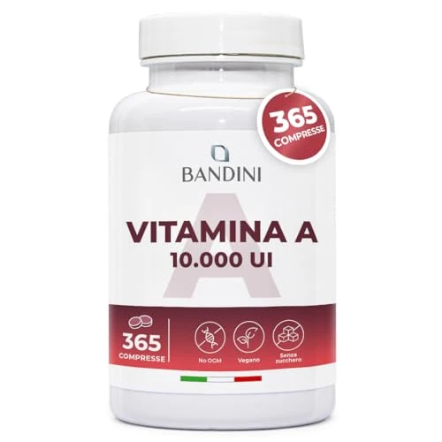 Bandini® Vitamin A 10.000IE (3000 μg), 365 vegane Mikro Tabletten (+1 Jahr), Retinol hochdosiert, Trägt zur Erhaltung der normalen Haut & Sehkraft bei, Retinylacetat, Alternative zu Tropfen & Kapseln