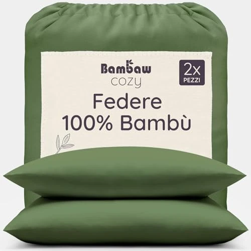 Bambaw Poszewki na poduszki bambusowe 50 x 75 cm, 2 sztuki, poszewki na poduszki do pielęgnacji twarzy i włosów, antyroztoczowa i hipoalergiczna poszewka na poduszkę, oddychająca pościel na lato