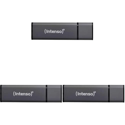 Intenso ALU Line Memoria USB 2.0 8 GB, Gris (Paquete de 3)