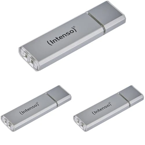 Offerta a tempo: Intenso Ultra Line - Chiavetta USB 64 GB - Pendrive USB 3.2 Gen 1x1, Argento (Confezione da 3) - 28% da 54.90 € a 39.78 €