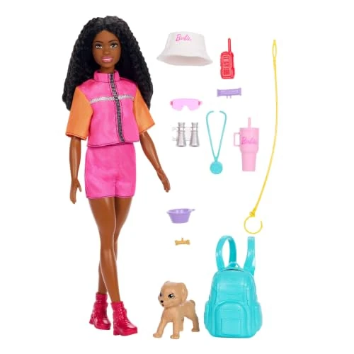 Limited-time offer: Barbie “Brooklyn” Outdoor Adventures Fashion Doll Wearing Adventure Outfit, with 10+ Camping-Themed Accessories Including Pet Puppy, JJV60 from 18.99 £ to 18.99 £ (save 0.00%)