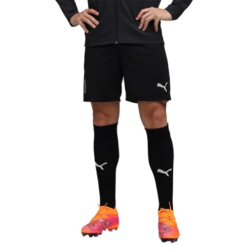 PUMA Manchester City FC Shorts d'entraînement avec Poche pour Hommes 25/26, Noir (Black x Silver), XXL