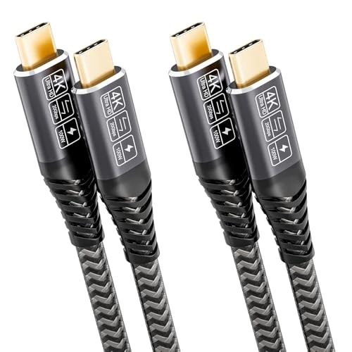 Oferta limitada: CAKOBLE Cable USB C 2m,[2 Pack] 100W Cable USB C 3.2 Gen2 20 Gbps Cable Tipo C Carga Rápida,Cable USBC Vídeo 4K@144Hz Compatible Thunderbolt 4/3 pertain iPhone 16, MacBook iPad Pro, S25/S24 de 29.98 € a 25.63 € (ahorro 15%)