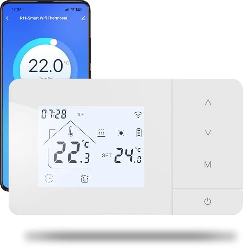 Tijdelijke aanbieding: Wifi-thermostaat met 2 draden, besturing voor de gasketel, Tuya-thermostaat dagelijks programmeerbaar, compatibel met spraakbesturing van Google en Alexa.W506 3A van 49.99 EUR naar 43.99 EUR (korting 12%)