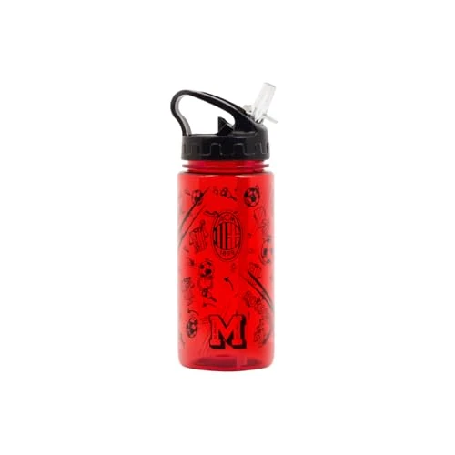 Offerta a tempo: A.C. Milan Borraccia Tritan con Logo AC Milan, Back to School, Prodotto Ufficiale, Rosso, 500 ml - 35% da 15.00 € a 9.76 €