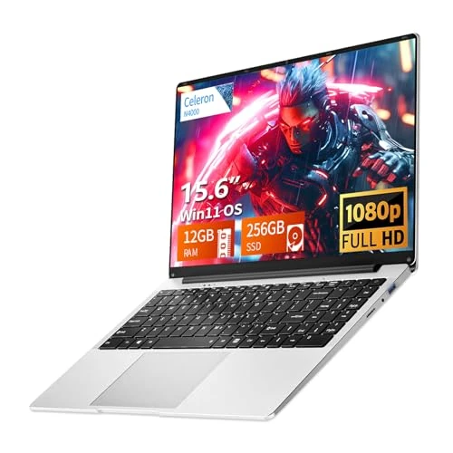 AUKABREX Laptop 15.6 Inch, 8GB/12GB RAM 256GB SSD, Celeron Processor N4000 (12GB RAM + 256GB SSD)