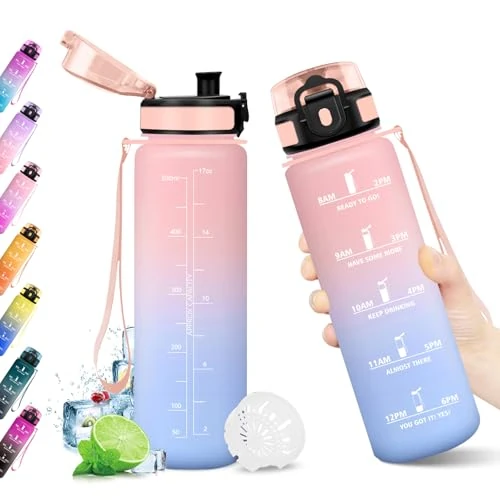 Offre limitée : KollyKolla Gourde 500ml, Bouteille Motivation Étanche, Bouteille avec Filtre sans BPA, Gourde Sport avec Marqueur de Temps, Réutilisable pour Enfant, l'école, Sport, Bureau, Yoga, Camping de 7.50 € à 7.50 € (0.00% de remise)