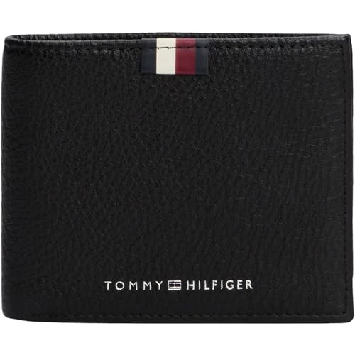 Tommy Hilfiger Męski portfel Th Prem Lea Mini Cc AM0AM13342BDS001, czarny, OS