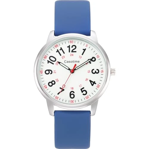 Offre limitee: Casotime Montre d'infirmière étanche à 30 m – Cadran lumineux facile à lire, aiguille des secondes et heure militaire 24 h, bracelet en silicone durable pour infirmières, professionnels de la santé de 19.99 EUR a 19.99 EUR (economie 0%)