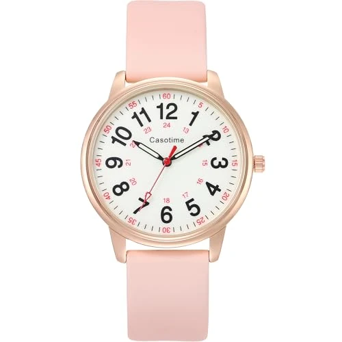 Offre limitee: Casotime Montre d'infirmière étanche à 30 m – Cadran lumineux facile à lire, aiguille des secondes et heure militaire 24 h, bracelet en silicone durable pour infirmières, professionnels de la santé de 19.99 EUR a 19.99 EUR (economie 0%)