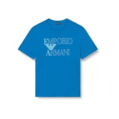 Offerta a tempo: EMPORIO ARMANI T-Shirt Girocollo da Uomo con Logo audace, Blu, M - 0.00% da 42.70 € a 42.70 €