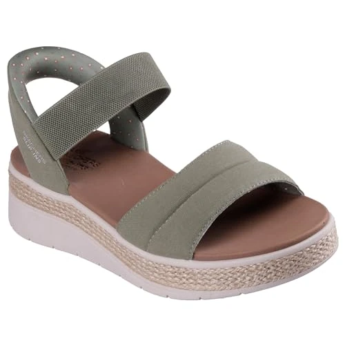 Zeitlich begrenztes Angebot: Skechers Damen Bobs Sun Ray Slip-InTurnschuhe, Olive, 39.5 EU von 64.95 € auf 57.75 € (11% Rabatt)