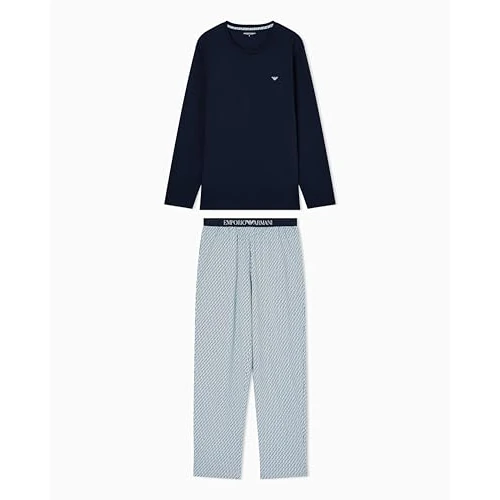 Zeitlich begrenztes Angebot: EMPORIO ARMANI Herren Muster L/S Shirt + Hose Pyjama, Blau, XL von 78.00 € auf 78.00 € (0.00% Rabatt)