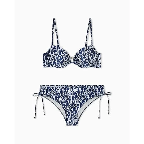Zeitlich begrenztes Angebot: Logomania Push-up-BH und Slip-Bikini für Damen, Blau, Größe S von 105.00 € auf 105.00 € (0.00% Rabatt)