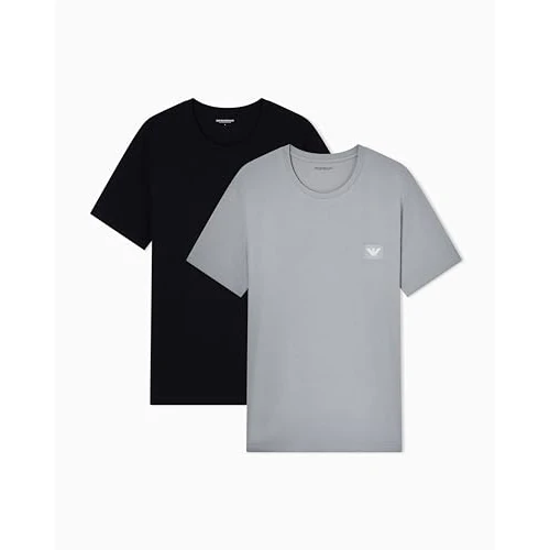 Offerta a tempo: T-Shirt Girocollo da Uomo LOGOLABEL, Confezione da 2, Nera, L - 16% da 68.27 € a 57.55 €