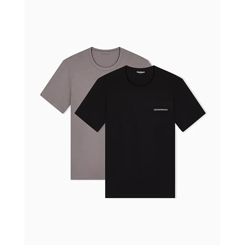 Offre limitée : Lot de 2 t-shirts à col rond en pur coton pour homme, noir, taille S de 42.65 € à 42.65 € (0.00% de remise)