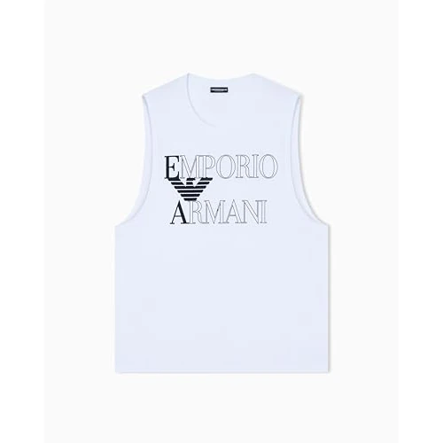 Offerta a tempo: EMPORIO ARMANI Canotta Uomo Bold Logo Girocollo Bianco M - 55% da 65.00 € a 29.34 €