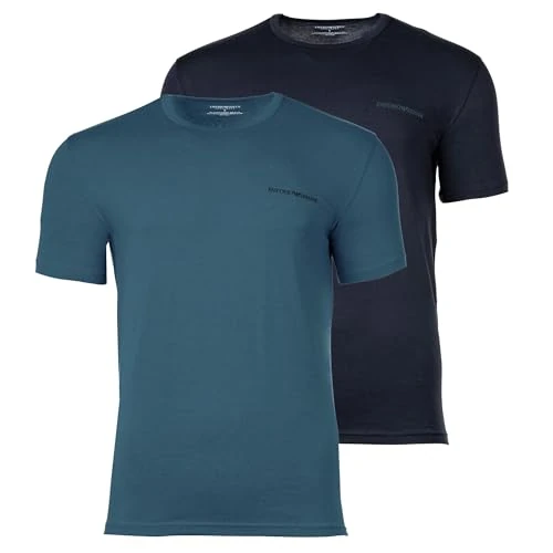 Oferta limitada: Emporio Armani Paquete de 2 Camisetas de algodón Puro con Cuello Redondo para Hombre, Color Azul, Talla M de 47.82 € a 47.82 € (ahorro 0.00%)