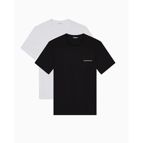 Offre limitée : EMPORIO ARMANI Core Logoband Lot de 2 t-Shirts à col Rond pour Homme, Blanc, Taille L de 44.74 € à 44.74 € (0.00% de remise)