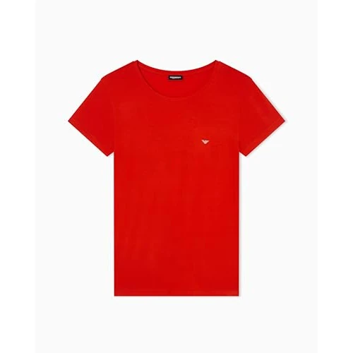 Offerta a tempo: EMPORIO ARMANI T-Shirt Girocollo da Donna Essential Studs Rosso M - 40% da 35.49 € a 21.29 €