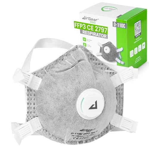Offre limitée : Masque FFP3 Anti-Poussière avec Valve - Masque de Protection Respiratoire pour Adulte à Haute Filtration - Idéal pour Travaux, Peinture, Chantier & Produits Chimiques - Lot de 5 de 29.99 € à 19.99 € (33% de remise)