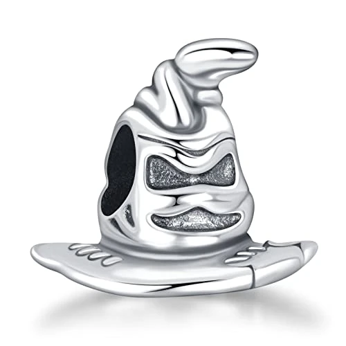 RMMY Colgante de plata 925 con pulsera y collares europeos para mujer, signo del sombrero mágico con cuentas para mujer