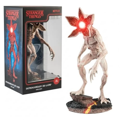 Grupo Erik LED Lampe Stranger Things Demogorgon Licht Deko - Stimmungslicht Schreibtisch 15 x 34 x 19 cm - Nachttischlampe Kinder und Erwachsene Zubehör - Offizieller Stranger Things Merch Fanartikel