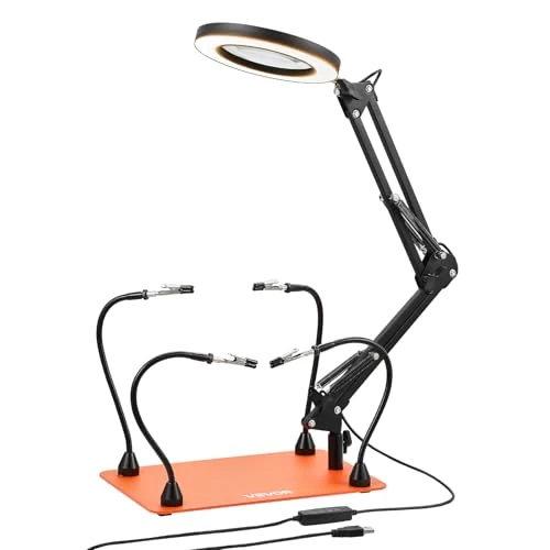 Limited-time offer: VEVOR Magnetic Helping Hands Soldering Station, 4 Flexible Arms Third Hand Tool with 3X LED Magnifying Lamp & Non-Slip Heavy-Duty Base, Soldering Helping Hands for Electronic Repair Craft Hobby DIY from $44.99 to $35.00 (save 22%)