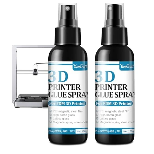 Colle pour Imprimante 3D Spray Adhésif 200 ml – Empêche Gauchissement/Déformation sur Plateau Chaud, Détachement Facile Sans Résidu pour ABS, PLA, PETG, TPU, PC, PA & Toutes Surfaces