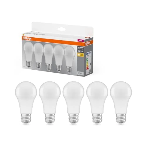 Offerta a tempo: OSRAM Lampada LED Base Classic A100 forma lampadina 13W 827, 2700K bianco caldo, E27, opaca, 1521 lm, bassa emissione di calore - 8% da 14.99 € a 13.84 €