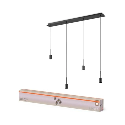 Offerta a tempo: OSRAM Lampada a sospensione Decor Needle Linear 4xE27, grigio scuro, acciaio, scenari di illuminazione individuali, cavo da 2 m - 33% da 64.95 € a 43.80 €