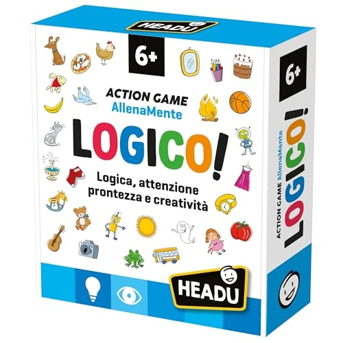 Offerta a tempo: HEADU - È Logico! - Un Gioco di Logica, Prontezza e Creatività. Giochi Educativi 5 6 7 8 Anni, Giochi didattici per Bambini, Giochi da Tavolo Intelligenti, Regalo Bambino 6 Anni, Regalo Bambina 7 Anni - 23% da 12.99 € a 9.99 €