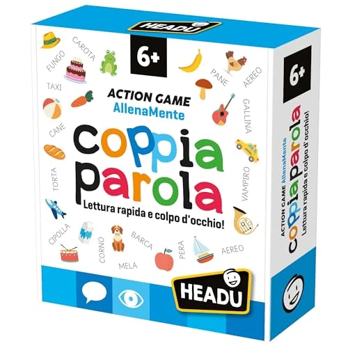 Offerta a tempo: HEADU - Coppia Parola - Un gioco Di Lettura Rapida e Colpo D'Occhio | Giochi Educativi 5 6 7 8 Anni, Giochi Da Tavolo Bambini, Giochi Di Parole, Regalo Bambino 6 Anni, Regalo Bambina 7 Anni - 23% da 12.99 € a 9.99 €