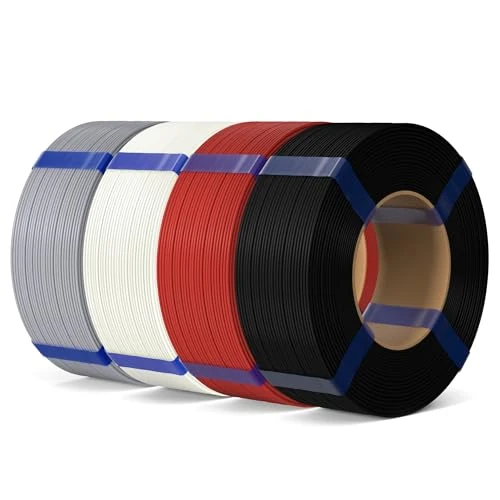 Offerta a tempo: ELEGOO Filamento PLA Basic Di Ricarica 1,75 mm Nero Bianco Grigio Rosso 4 kg, PLA Refill Per Stampante 3D Senza Bobina, Precisione +/- 0,02 mm, Compatibile Con Bobina Riutilizzabile - 20% da 49.99 € a 39.99 €
