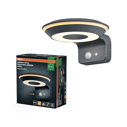 Limited-time offer: OSRAM Endura Style Glow Solar Wall Light, Two Separately Controllable Light Rings, Warm White Light 3000K, Built-in Sensor, Can Be Used Without Power Supply, IP44 Protection, Dark Grey from 73.12 GBP to 73.12 GBP (save 0%)