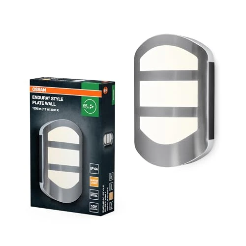 OSRAM ENDURA Style Plate Wall lampada a parete in acciaio, luce indiretta, LED per esterni, protezione IP44, per illuminazione ingresso e facciate