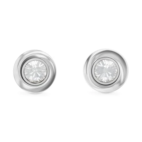Limited offer: Calvin Klein Women's TWISTED BEZEL SOLITAIRE Collection Stud Earrings Embellished with Crystals - Available in Silver or Gold from 59.21 EUR to 45.00 EUR (save 24%)