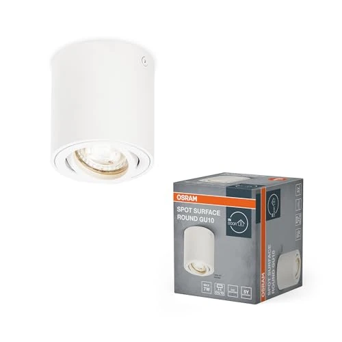 Offerta a tempo: OSRAM Spot Surface faretto rotondo da soffitto, bianco, con attacco GU10, compatibile con lampada normale o smart, angolo di emissione della luce flessibile, protezione IP20, alta qualità - 38% da 16.95 € a 10.44 €