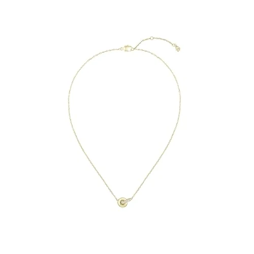 BOSS Jewelry Women's LIVE PRECIOUS Collection Necklace in Light Yellow Gold with Intertwined Rings and Crystals - 1580755