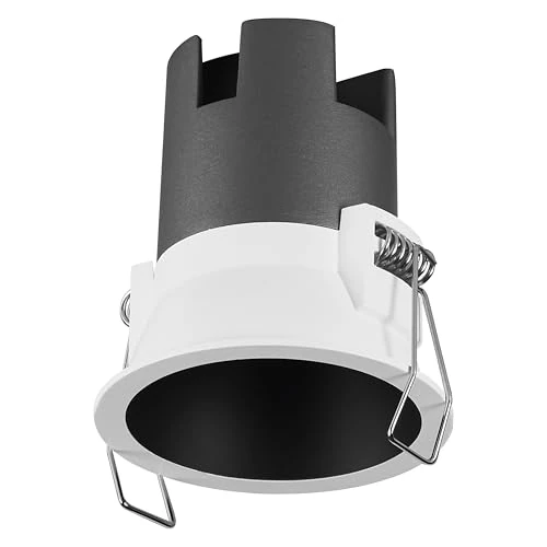 OSRAM SPOT Twist Downlight empotrable negro, 5 W, 400 lm, 830 W, 70 mm de diámetro, color de luz blanca cálida, hasta un 90% de ahorro de energía en comparación con los downlights halógenos, fácil