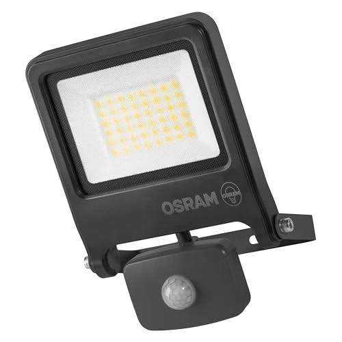 OSRAM Endura Flood PC 30W LED floodlight with Sensor, 4000K, 3000 lumens, IP44 floodlight, Motion Detection, 9m, Daylight Sensor, Gray