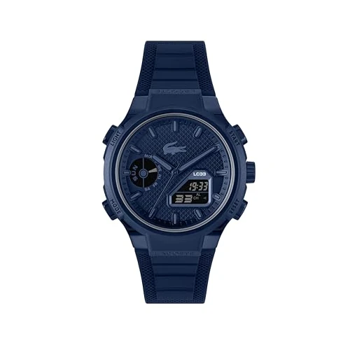 Tijdelijke aanbieding: Lacoste Analoog-digitaal multifunctioneel quartz horloge voor mannen LC33 collectie met marineblauwe siliconen armband - 2011448 van 99.00 € naar 99.00 € (0.00% korting)