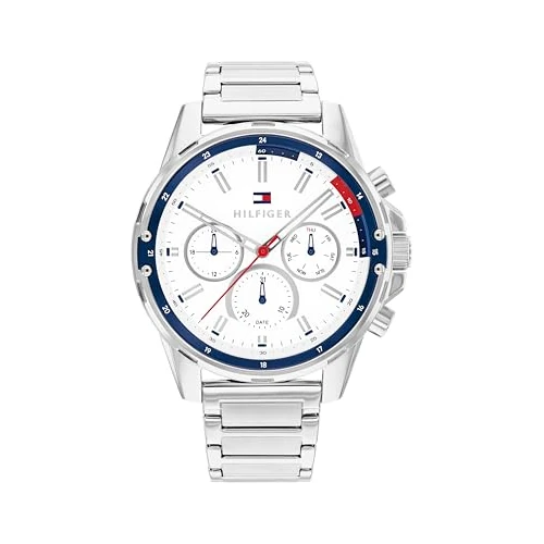 Limited-time offer: Tommy Hilfiger Analogue Multifunction Quartz Watch for Men with Stainless Steel Bracelet or Silicone Strap from 133.00 GBP to 104.49 GBP (save 21%)