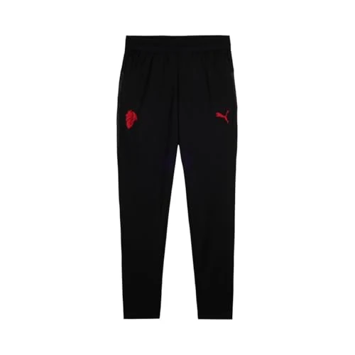 A.C. Milan - Training Trousers with Pockets for Children, Training Competition Tracksuit, Season 2025/2026, Official Product, Child, Black, 12 Years