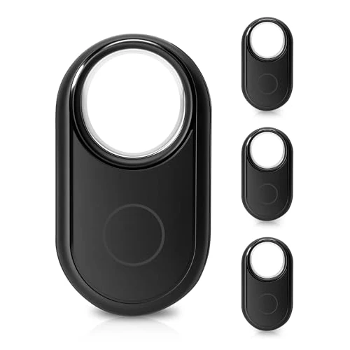 RUIZHI Android Smart Tag - Traceur Air Compatible avec l'application Google Trouver Mon Appareil, IP67, Android Uniquement, pour Bagages, Vélo, Passeports, Valise, Noir-4 Paquets