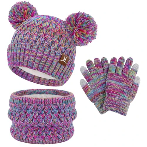 Offre limitee: ZASFOU Enfant Fille Garçon Hiver Chapeau Bonnet Echarpe Écran Tactile Gants Ensemble 2 3 4 5 6 7 Ans Tricot Pom Bonnets Polaire Casquette Cache Cou Gant Cadeaux Filles Garçons de 25.99 EUR a 19.49 EUR (economie 25%)