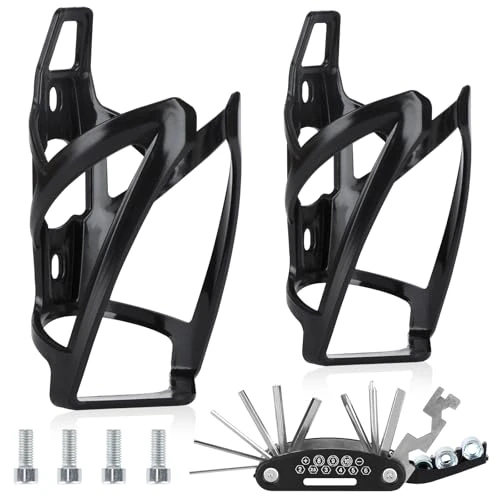 Offerta a tempo: 2 Portaborraccia Bici, Porta Borraccia Bici con 16 in 1 Attrezzo Pieghevole per Bicicletta, Porta Borraccia Bici da Corsa, Portaborraccia Bici da Corsa per Mountain Bike - 0% da 6.78 € a 6.78 €