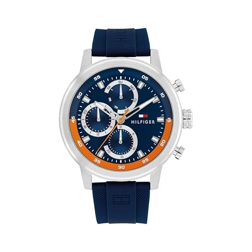 Offerta a tempo: Tommy Hilfiger Orologio Analogico Multifunzione al Quarzo da Uomo con Cinturino in Silicone Blu Navy - 1792177, Blue - 0% da 149.00 € a 149.00 €