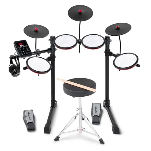 Alesis Turbo Max - Batteria Elettronica Pieghevole con Pad Mesh Silenziosi da 8 Pollici, Lezioni, Compatibilità Bluetooth e Accessori