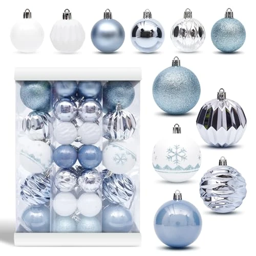 Oferta limitada: Hanari Bolas de Navidad colgantes, bolas de árbol de Navidad brillantes, decoración de árbol de Navidad, decoración navideña para interiores y exteriores, boda, fiesta, cumpleaños, plástico, Ø 5 cm y de 19.99 EUR a 15.99 EUR (ahorro 20%)
